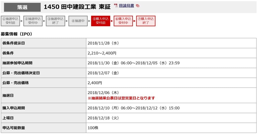 田中建設工業（野村證券）