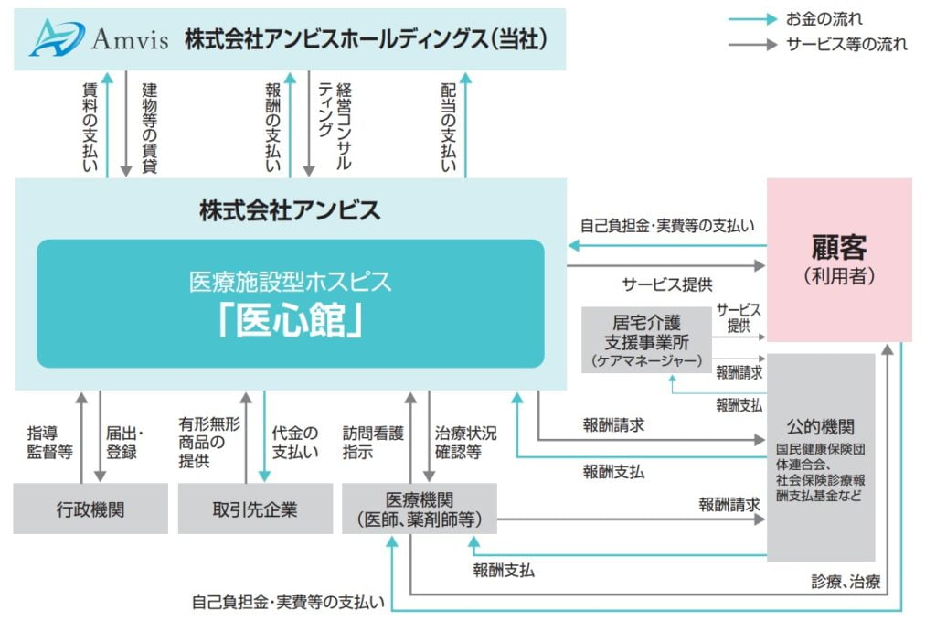 アンビスホールディングスの事業系統図
