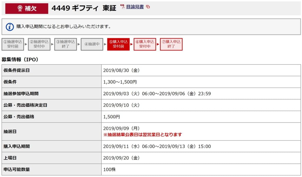 ギフティ（野村證券）