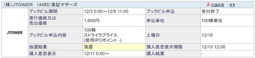 JTOWER（SBI証券）