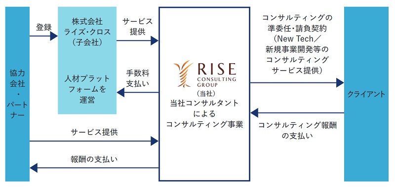 ライズ・コンサルティング・グループの事業系統図