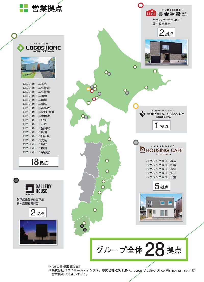 ロゴスホールディングスの営業拠点